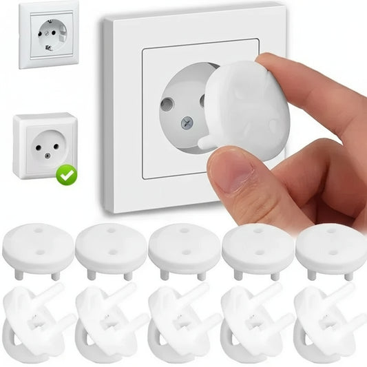 Protection prise bébé France – 10 couvercles blancs ABS