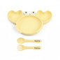 Set Repas Bébé Crabe Silicone avec Nom – Sans BPA