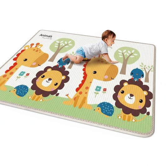 Tapis de Jeu Bébé Pliable en Mousse EPE – 200x180 cm – Antidérapant, Réversible, Éducatif & Sécurisé dès la Naissance