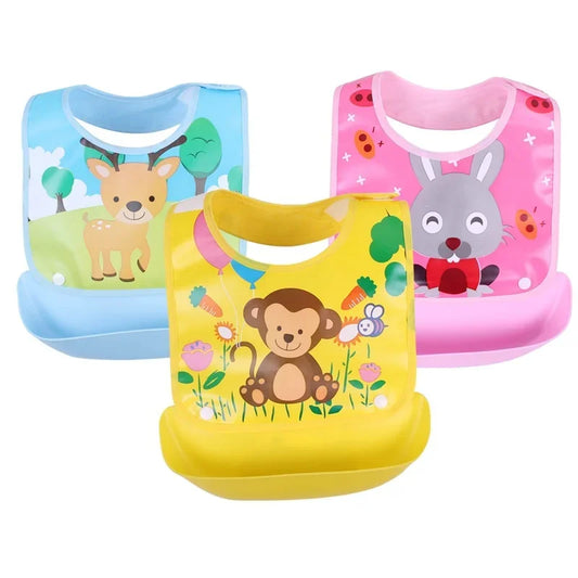 Bavoir imperméable pour bébé – Tablier d'alimentation amovible avec motif cartoon