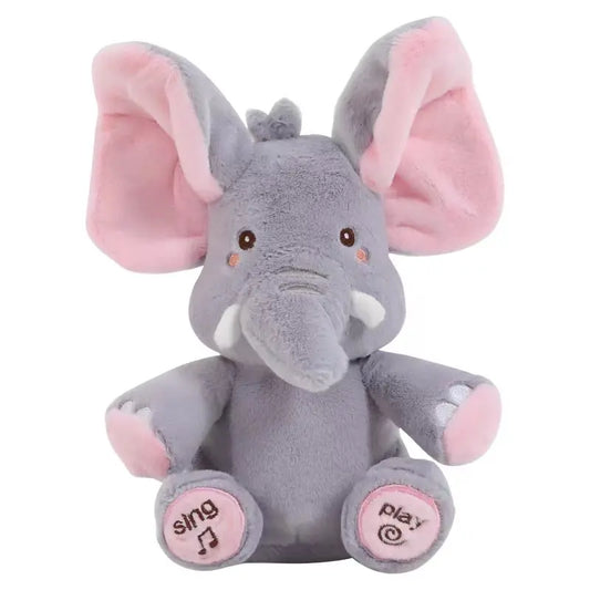 Peluche Éléphant Chantante avec Oreilles Mobiles – Jouet Interactif