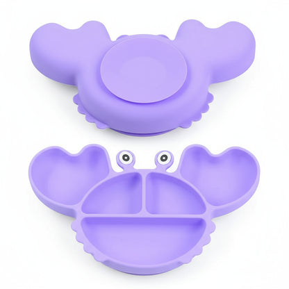 Set Repas Bébé Crabe Silicone avec Nom – Sans BPA