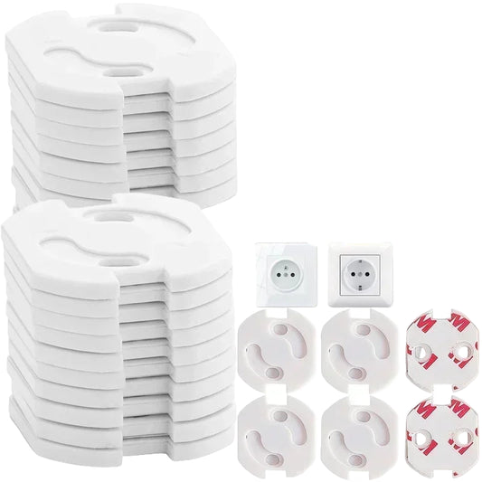 Cache-prises de sécurité enfant – Norme EU, ABS blanc sûr