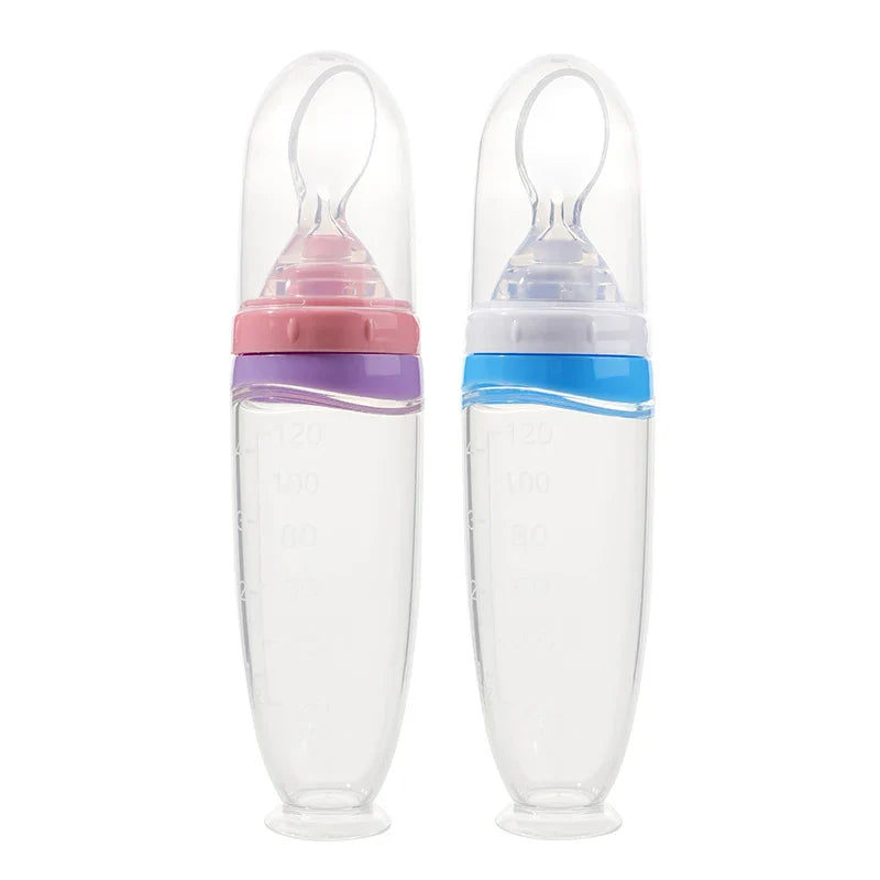 Distributeur de Nourriture Bébé 120 ml – Silicone Souple + Cuillère Détachable